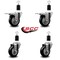 Service Caster 3.5'' Black Poly Swivel 1-1/2'' Expanding Stem Caster Set 2 Total Lock Brakes, 4PK SCC-EXTTL20S3514-PPUB-BLK-2-S-2-112 - alternate 5